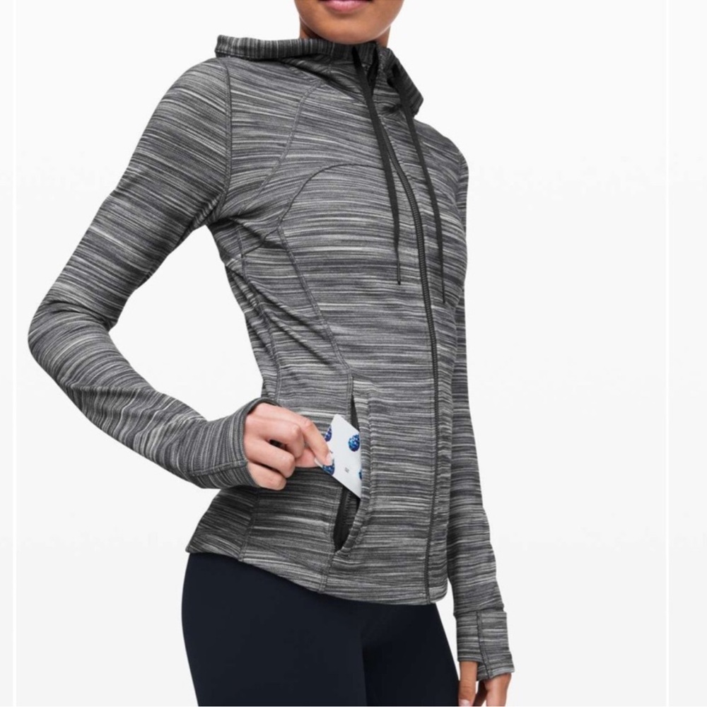 Lululemon Hooded Define Jacket *Nulu Heathered Black/White/Black size 6 - Picture 7 of 14